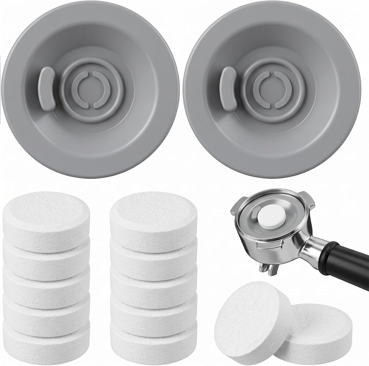 Reinigingstabletten voor Espresso Machines, 12 Stuks, Effectieve Schoonmaakdiscs voor Koffiemachines en Koffiezetapparaten