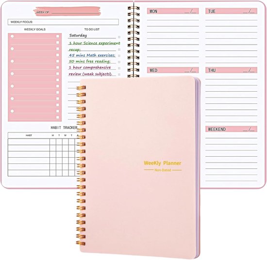 Planboek - Weekoverzicht planner & agenda - A5 - Roze