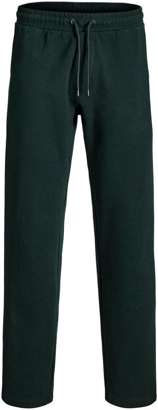 Donkergroene joggingbroek met trekkoord.
