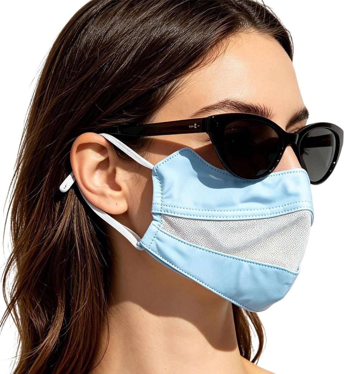 Gezichtsmasker - Zonnebescherming Masker - Buitenactiviteiten - UPF 50 Bescherming - Lichtgewicht - Wit