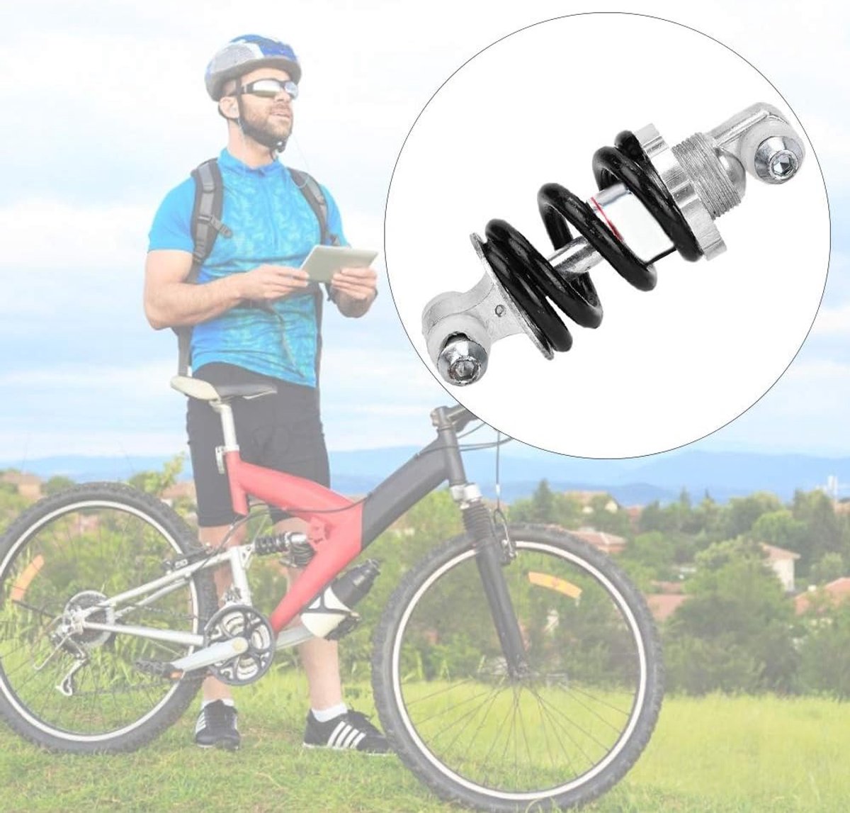 SnelShoppen - Fietsschokdempers, Metalen Mountainbike Achtervering Bumper Veer Schokdempers Fietsonderdelen 100mm 650 Pond