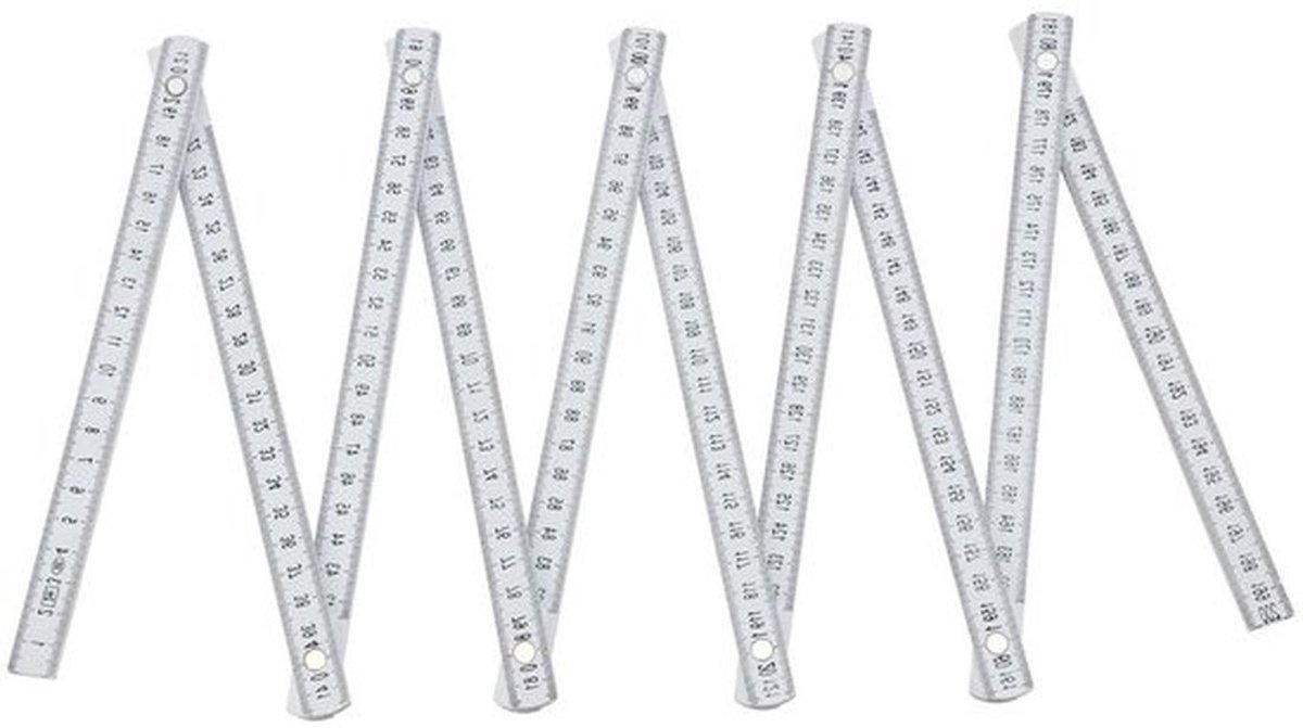 Vouwbare Plastic Duimregels van 2 m met Hoekvergrendeling en Schaal voor DIY, Huis, Hobby en Werkplaats