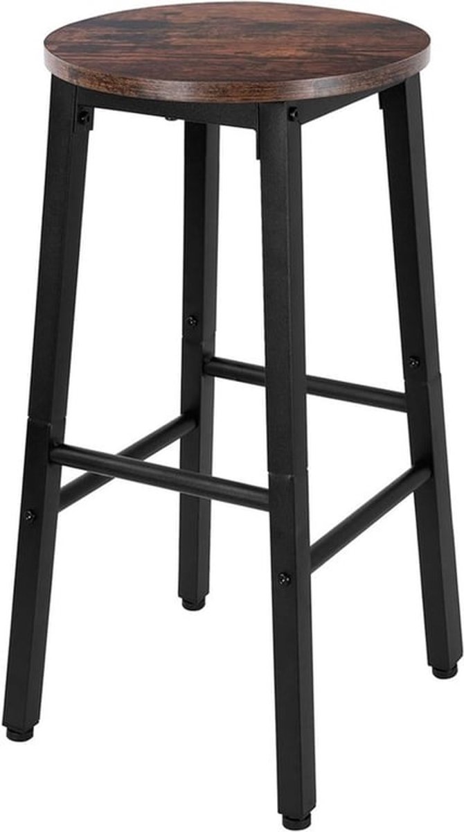 Stijlvolle Hoge Barkruk 60cm - Scandinavische Designstoel voor Keuken en Bar, Bruin Kleur