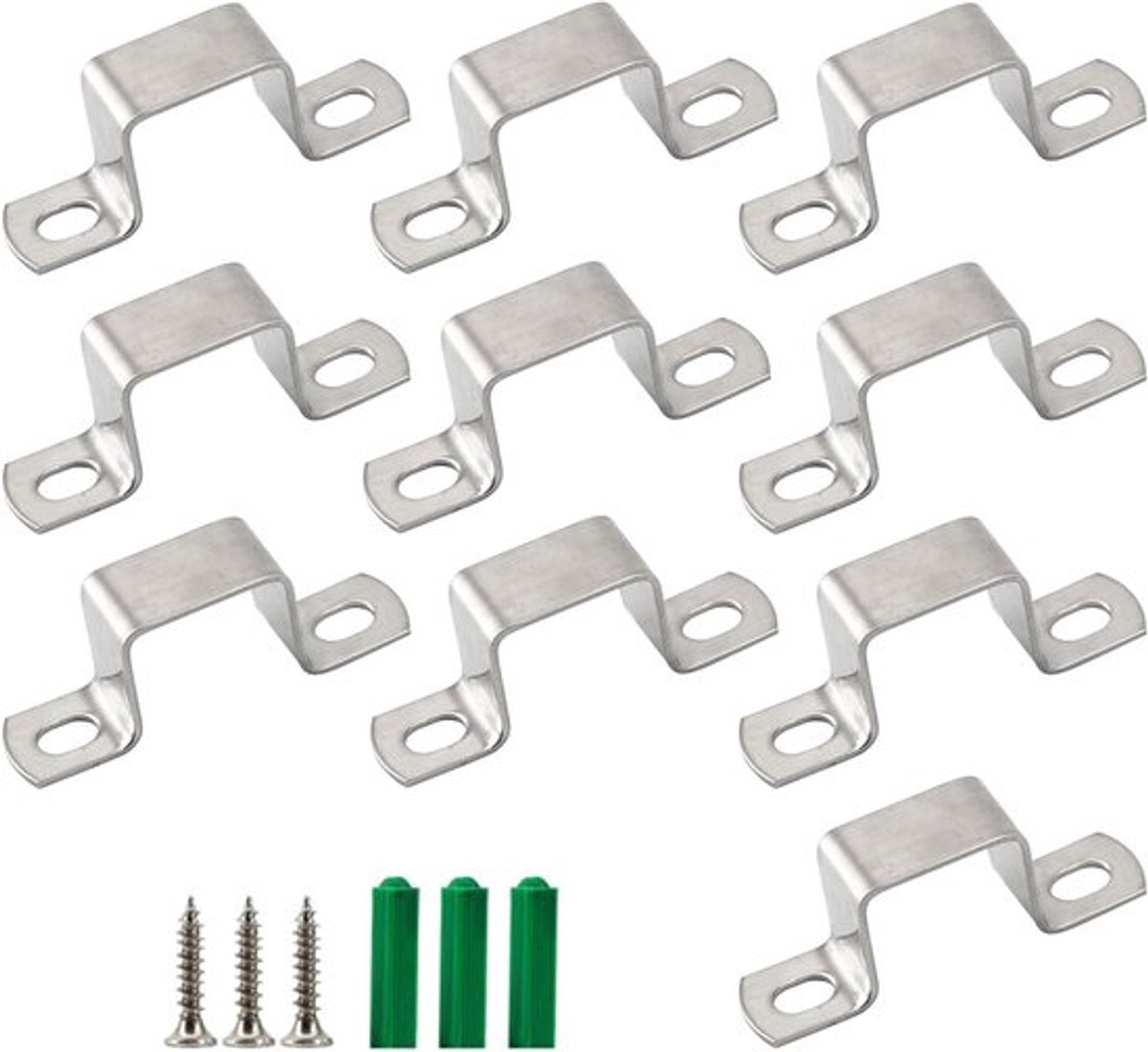 M25x50mm Vierkante Buisklem van 304 RVS - U-vormige Beugel voor Pijpbevestiging, Met Schroeven en Sterke Ondersteuning voor Diverse Toepassingen