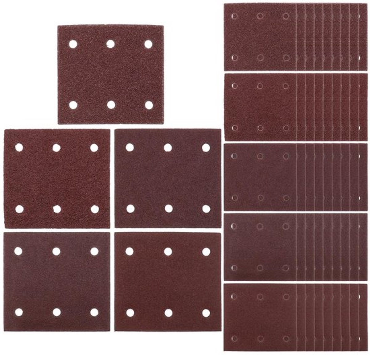 Schuurpapier Hook and Loop Disc Kit - 50x schuurpapier - Geschikt voor verschillende schuurmachines - 40/60/80/100/120 grit - Voor divers...