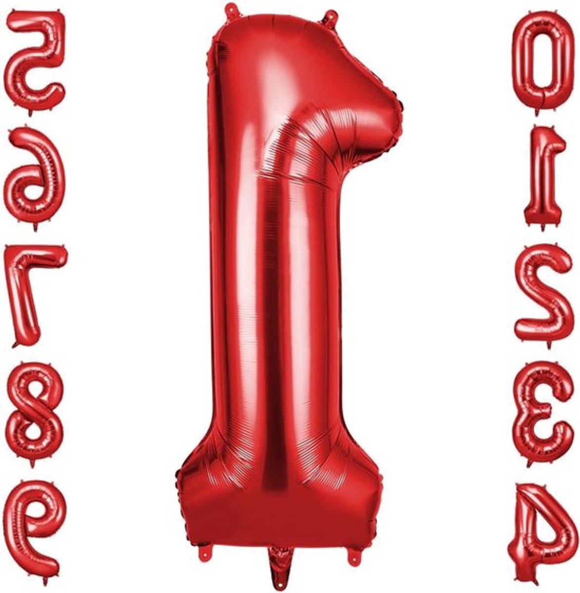 Grote Rode Folie Ballon Nummer 1 - 40 Inch Helium Ballon voor Verjaardagsfeest, Feestdecoratie en Kinderfeestjes
