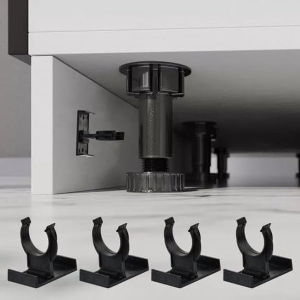 Bevestigingsclips voor keukenkasten met 40 schroeven, plintclips voor stevige bevestiging, 27 mm compatibel