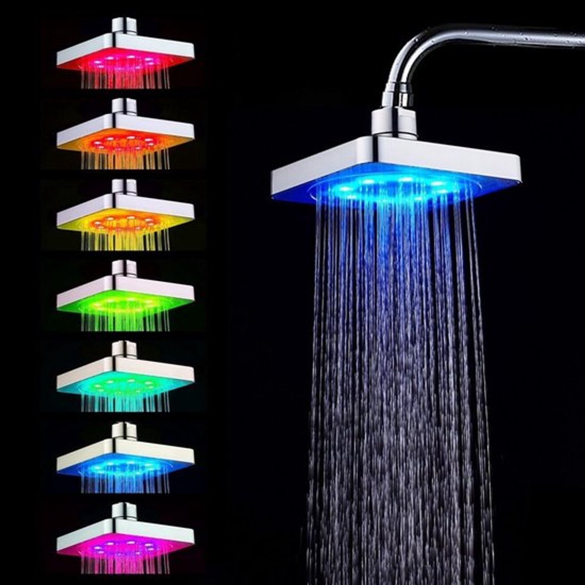 Kleurveranderende LED Douchestraal met 7 Kleuren voor Badkamer, Thuis en Hotel, Verhoog je Douche-ervaring