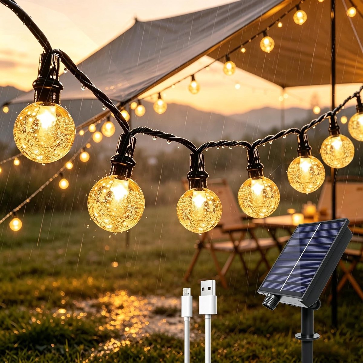Lichtsnoer voor Buiten - Waterdicht - 12 Meter - 100 LED's - Voor Tuin en Balkon