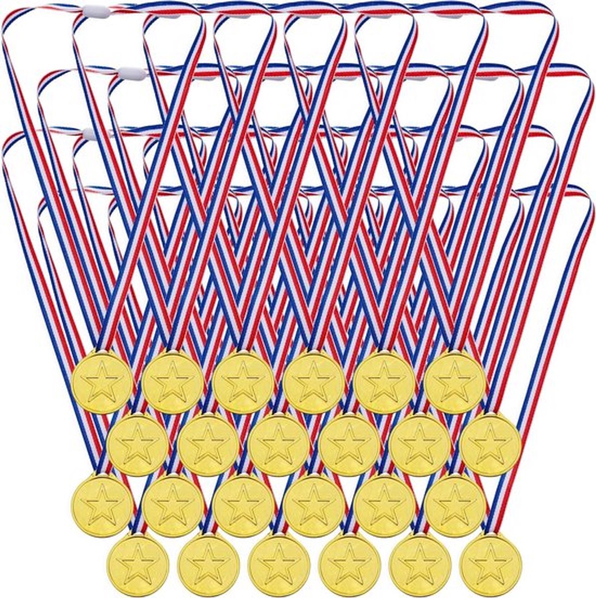 24 Stuks Medaille Set voor Winnaars - Perfect voor Schoolwedstrijden, Voetbalmedailles, Dans en Erkenning Ceremonies