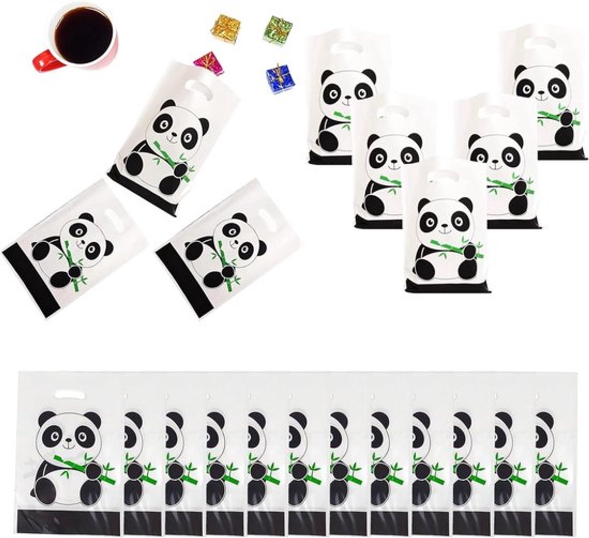 Feestelijke Panda Cadeautassen en Party Tassen - 20 Stuks voor Panda Thema's, Verjaardagsdecoratie en Feestaccessoires