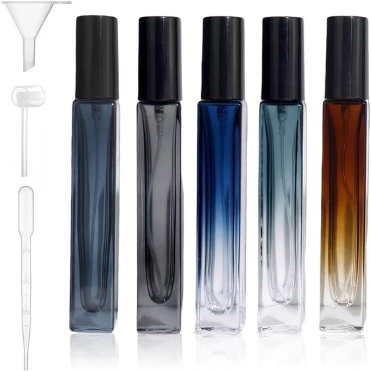 5 stuks 10 ml hervulbare parfumflesjes - draagbare mini flesjes voor aftershave, levenslange lekkages, ideaal voor vrouwen en mannen, handtasvriendelijk