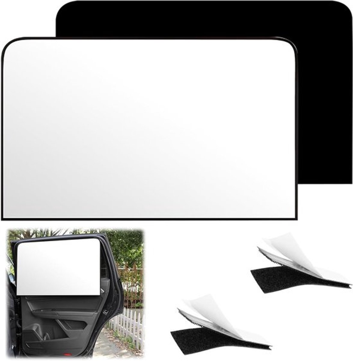 Zonwering voor Auto, Baby en Kinderen, UV Bescherming en Warmtebescherming, Universele Maat voor Zij- en Achterruiten, Set van 2, 80 x 50 cm