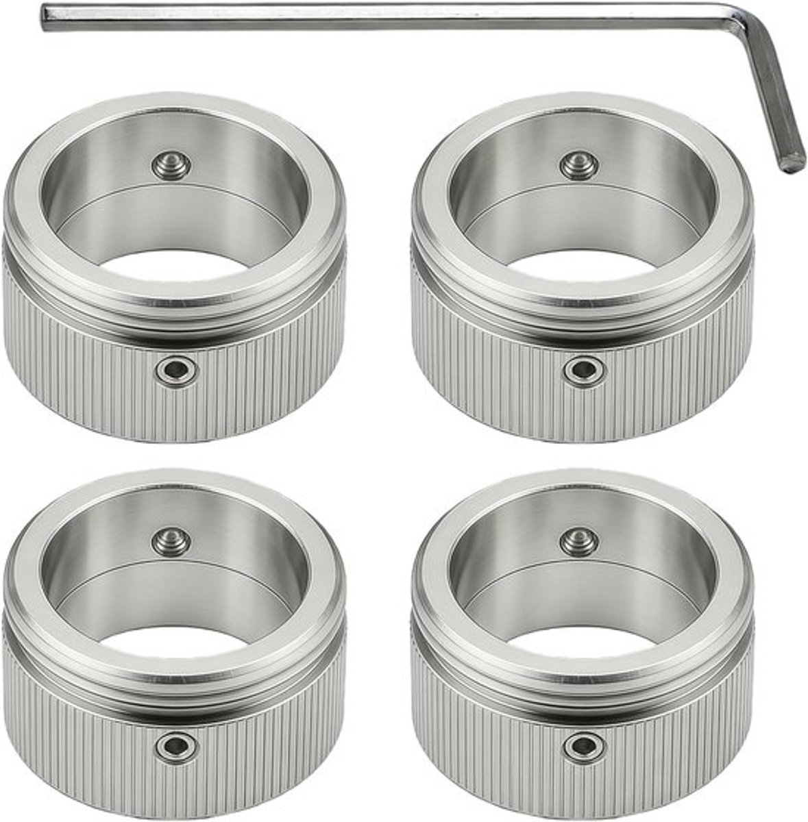 Set van 4 Thermostaat Adapters voor Radiatoren van 304 RVS, M30 x 1.5, Geschikt voor Ra, Rav en Ravl Kleppen, Binnen Diameter 22 mm, Verwarming Accessoires