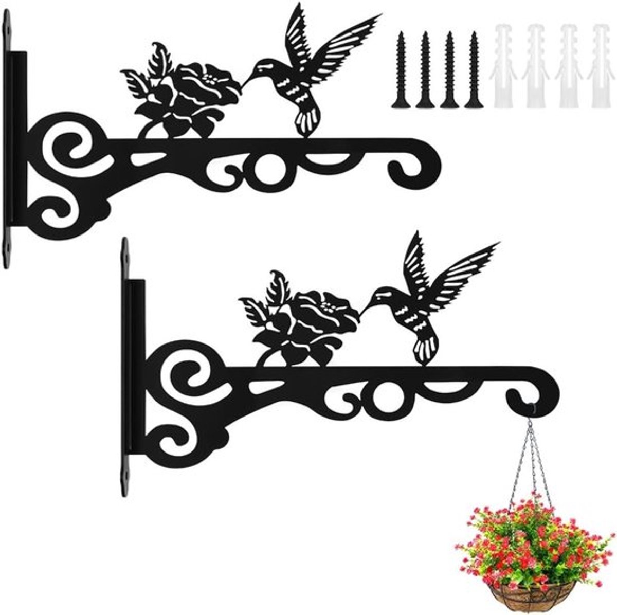Set van 2 Plantenhangers voor Binnen en Buiten, Boho Decoratieve Hangmanden voor Bloempotten en Planten, Ideaal voor Windgongen en Multifunctioneel Gebruik