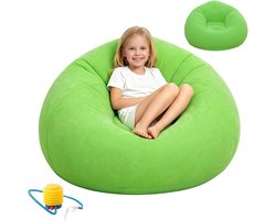 Zitzak - Draagbare luchtbank - opblaasbare stoel - waterdichte - Opblaasbare sofa - voor woonkamer, outdoor, camping, strand, reizen, bank - 103x103x60cm - Groen