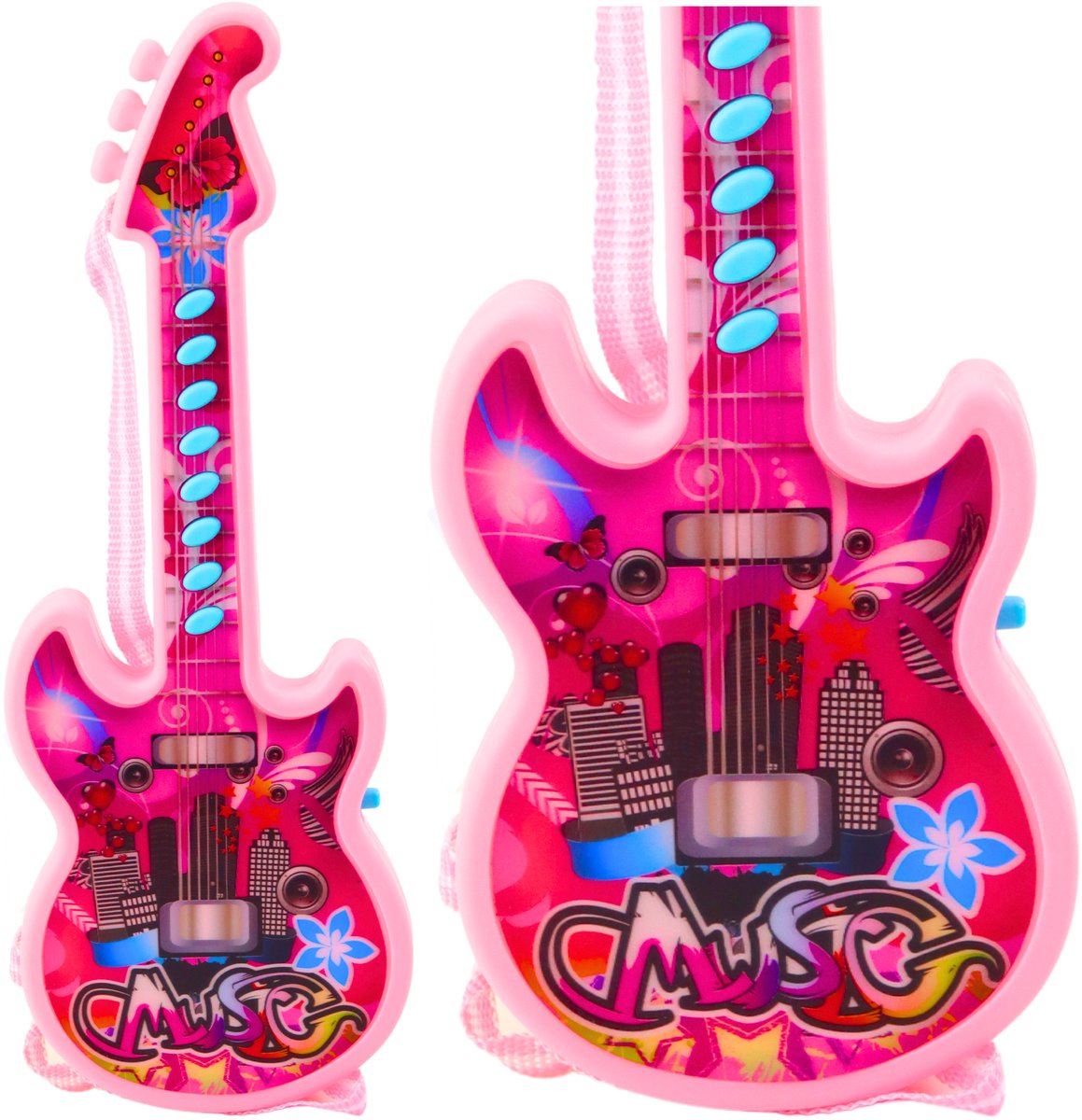 Elektrische gitaar voor kinderen Melodieën Solmization Range Roze 29cm