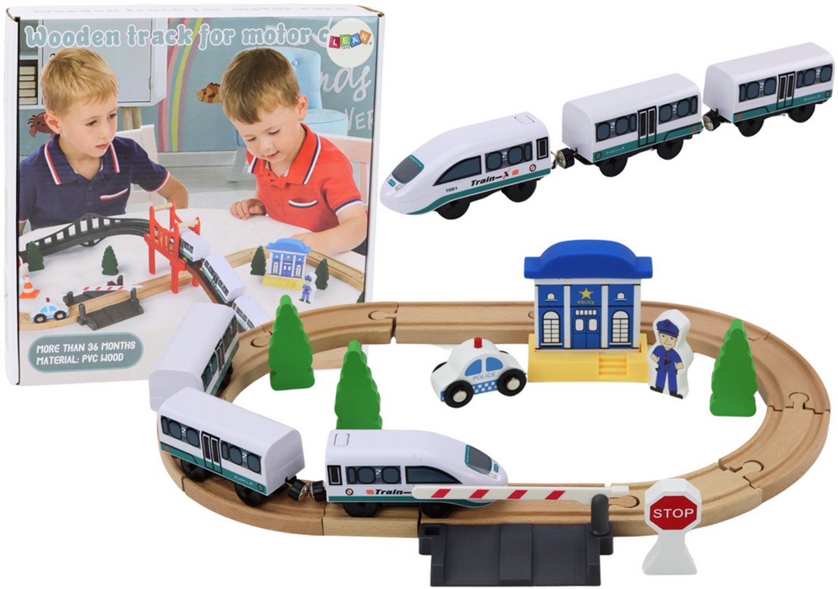 Houten spoorbaan Trein Treinrails Accessoires Brug Politie 3,2m