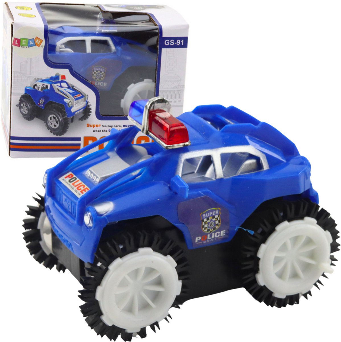 Politieauto Rollover Obstakelsensor 360° Licht klinkt blauw - UNI