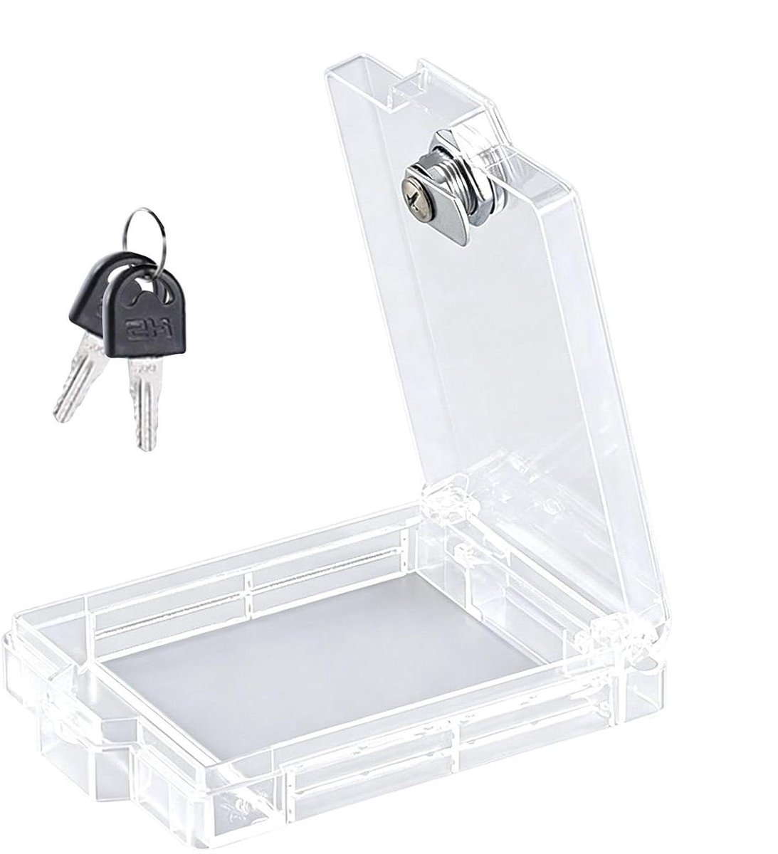 Thermostaat Beschermhoes - Thermostaatkap Slot - Klimaatbeheersing Beveiligen - Boorvrije Installatie - 13.2x9.8x2.6cm - Transparant