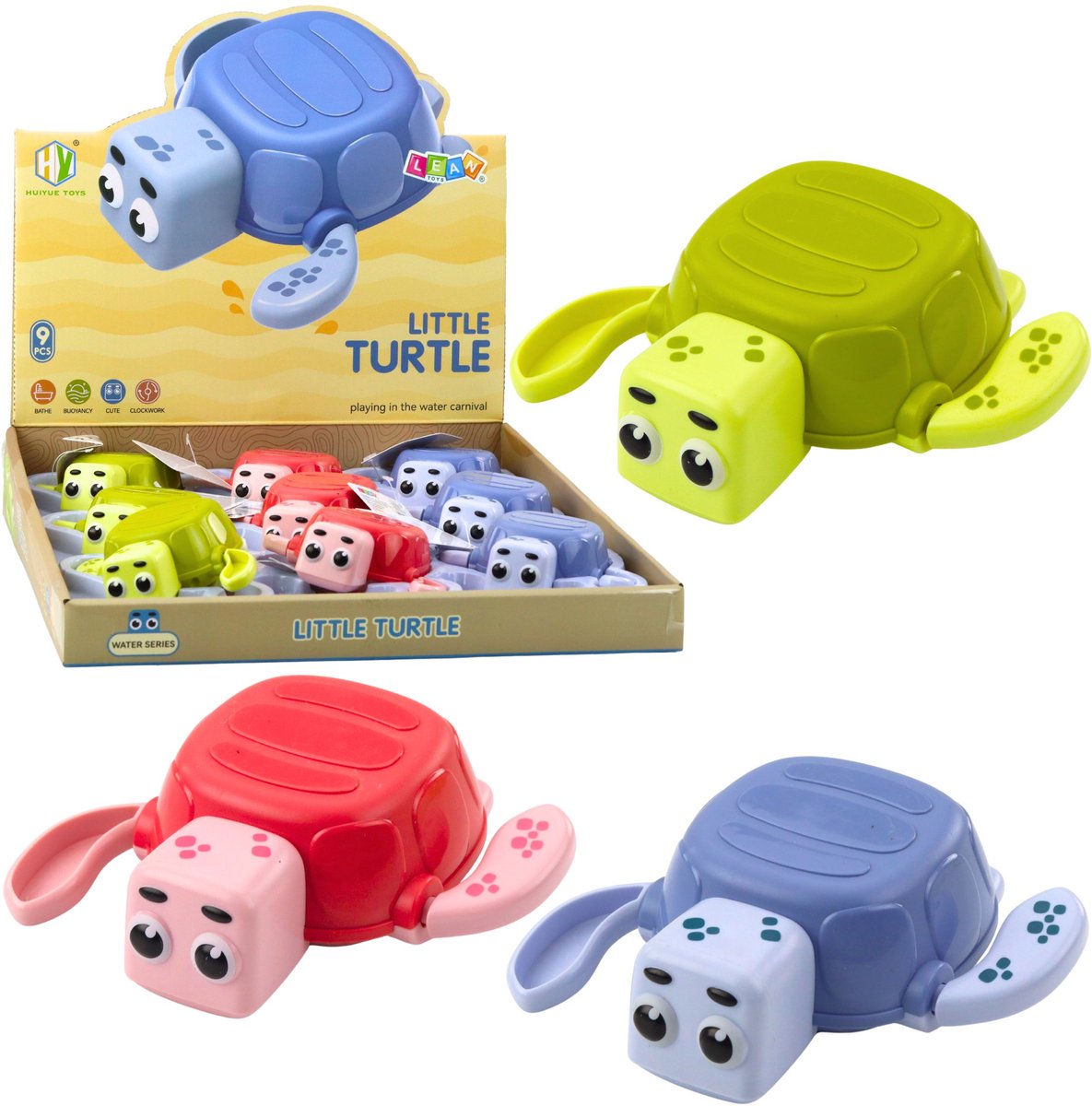 Opwindbare schildpad zwembadspeeltje mix kleur