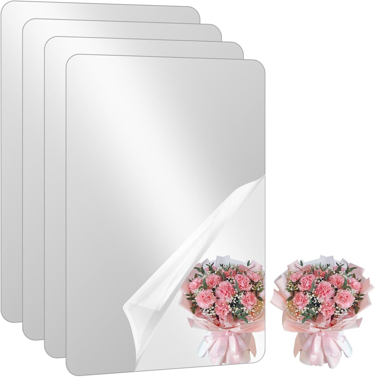 Acrylspiegelstickers - Transparant - 20 x 30 cm - Zelfklevend en Afneembaar - Voor Diverse Ruimtes