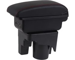 Multifunctionele Armsteun - Geschikt voor Volkswagen Golf 6 / Volkswagen Golf 5 / Volkswagen MK6 / Volkswagen MK5 / Volkswagen Jetta 5 - 1 USBC & 2 USB Aansluitingen - Opbergvakken - Armleuning - Middenconsole - Bekerhouder