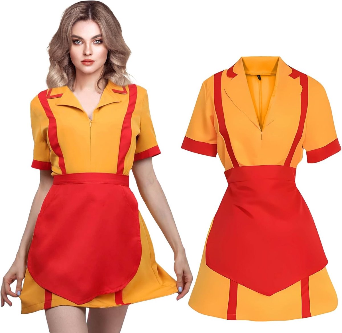 Vrouwelijk Kostuum voor Ober met Schort - Perfect voor Carnaval en Themapartijen, Geschikt voor Diner en Cosplay
