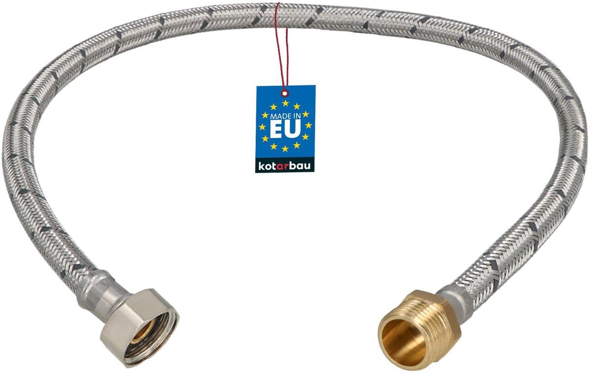 KOTARBAU® Flexibele Aansluitslang 1/2"x1/2" - Sanitaire Aansluitslang 60 cm - Flexibele Kraanslang - Buitendraad x Binnendraad - Aansluitslang Armatuur - Gevlochten Roestvrijstalen Aansluitslang