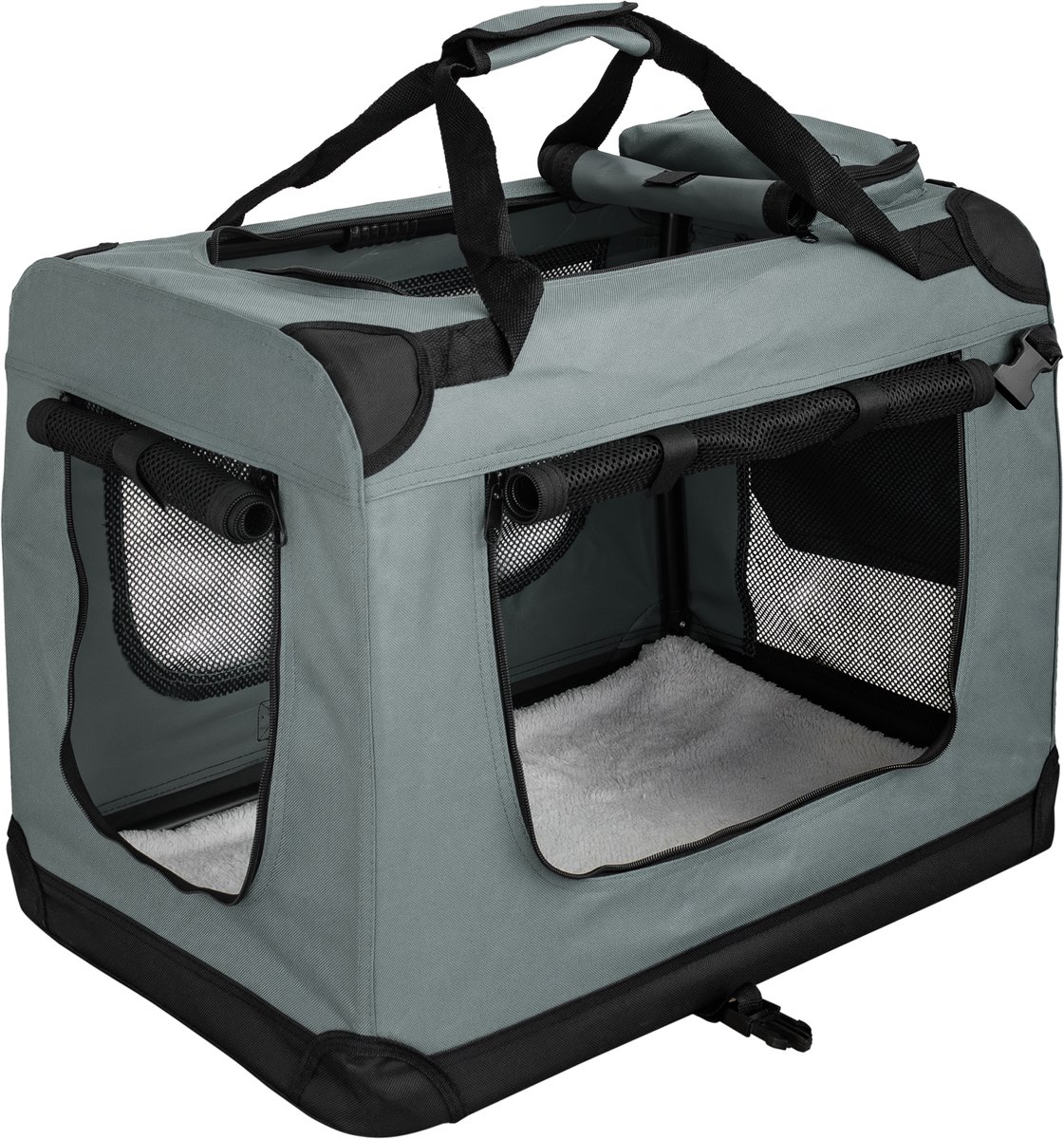 Opvouwbare Hondenbox Transporttas Transportbox Auto Kat Honden Konijn Donkergrijs Grote Kleine Boxtas Kleine Autotas Transport 7 Maten S - XXXXL Petigi
