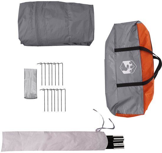 vidaXL - Tent - met - waterdicht - zeil - Grijs - en - Oranje van Vidaxl — afbeelding 5