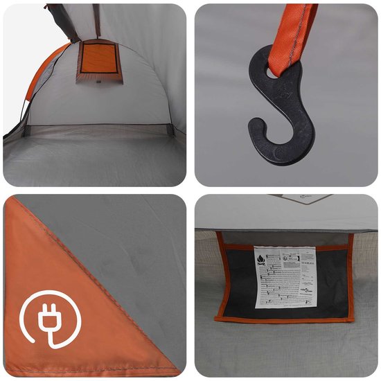 vidaXL - Hiking - Tent - Waterdicht - 2-persoons - Grijs - en - Oranje van Vidaxl — afbeelding 5