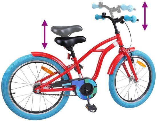 vidaXL - Kinderfiets - 22 - Inch - voor - 7-12 - jaar - oud - Rood van VidaXL — afbeelding 4