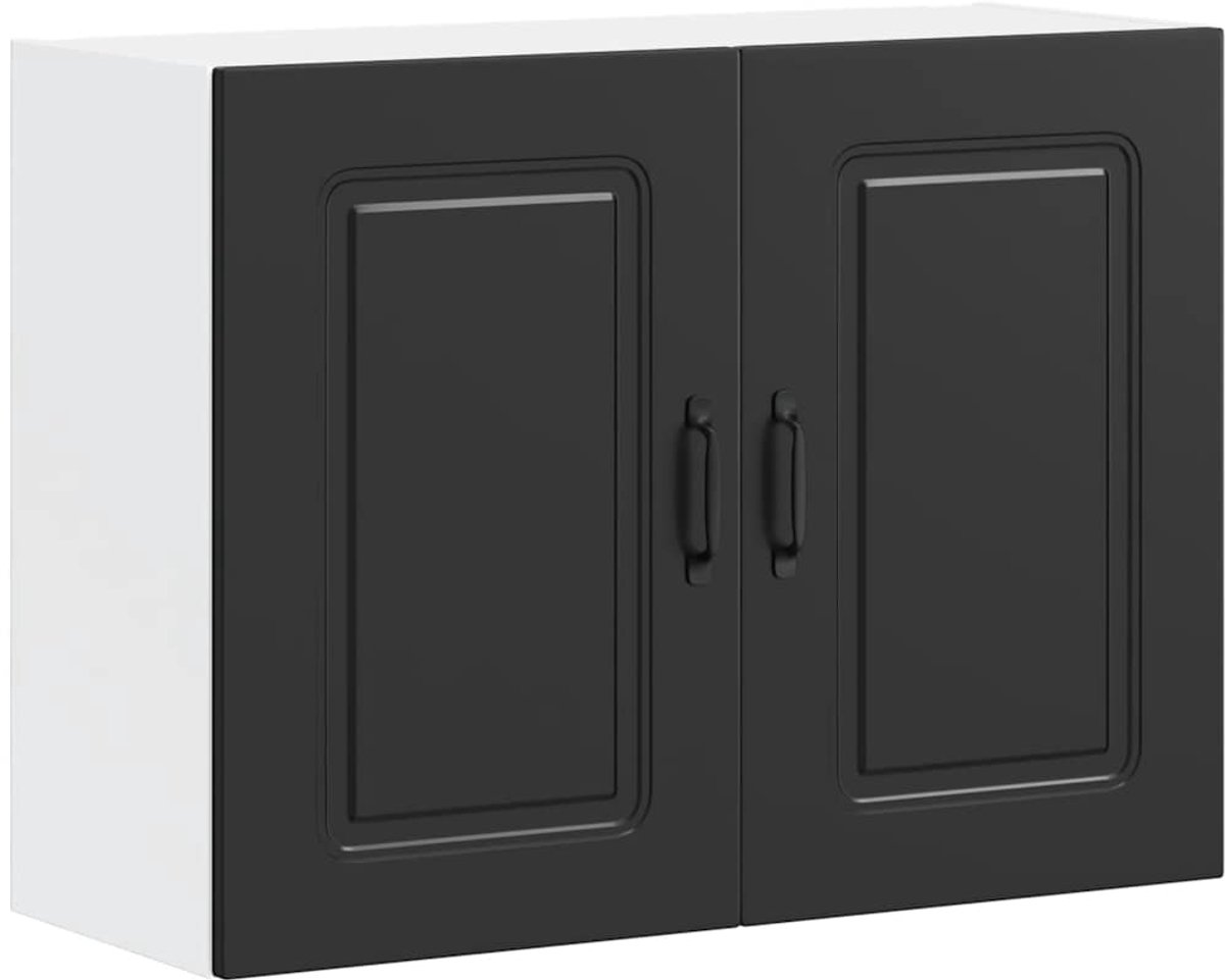vidaXL Keukenbovenkast - Kalmar - bewerkt - hout - zwart