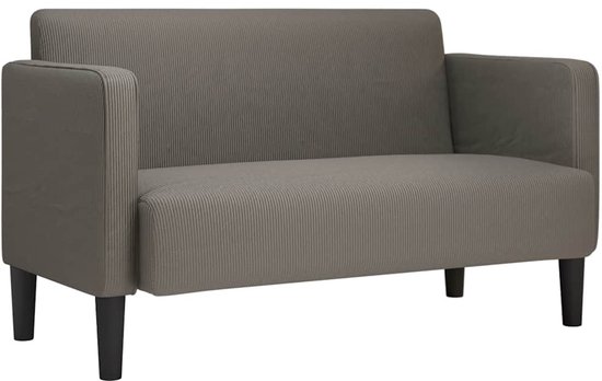 vidaXL - Loveseat - bank - 109 - cm - corduroy - stof - lichtgrijs