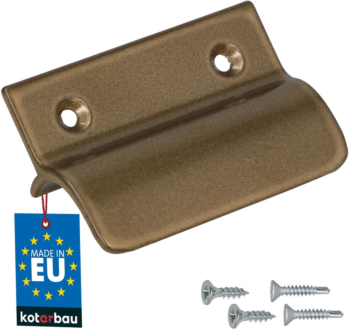 KOTARBAU® Balkondeurgreep - Terrasdeurgreep 65 x 45 mm - Aluminium - Deurgreep Balkon - Terrasdeurgreep met Brug - Goud