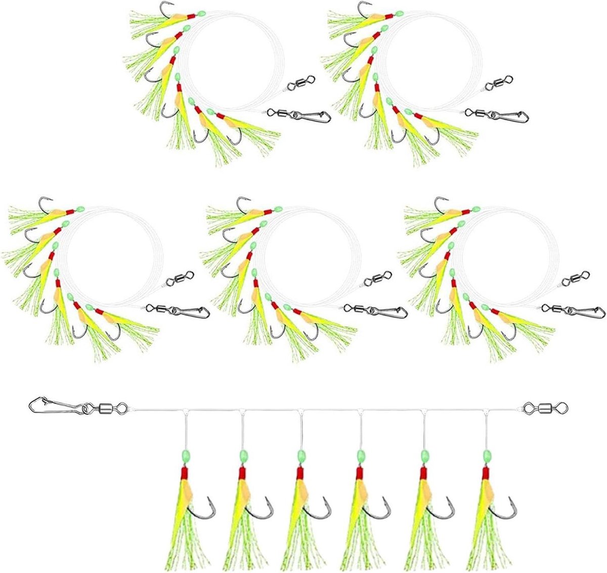 Forel Rigs - Vislijnen Haken - Vissen Vangen - Anti-Warboel Systeem - 6 Delig - Niet gespecificeerd