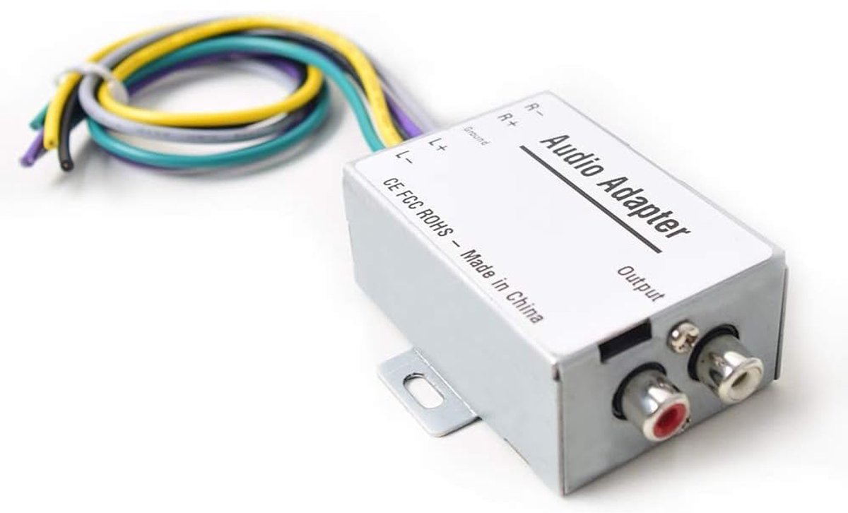 Auto audio signaal hi-low converter - RCA adapter - voor versterker aansluiting - geschikt voor autoradio - SnelShoppen