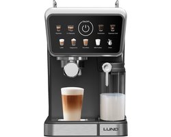 LUND 68502 9-in-1 Halfautomatische Espresso Espresso- & Capsulemachine – 20 Bar – Thermoblock – Automatische Melkopschuimer – Geschikt voor Gemalen Koffie & Nespresso® Capsules