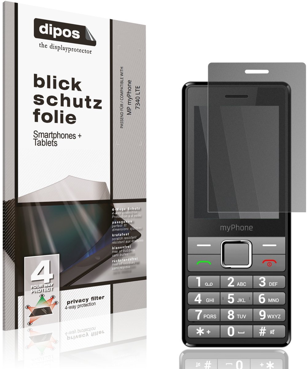 dipos – Matte Privacy Screenprotector geschikt voor MP myPhone 7340 LTE | Anti-Spy Beschermfolie