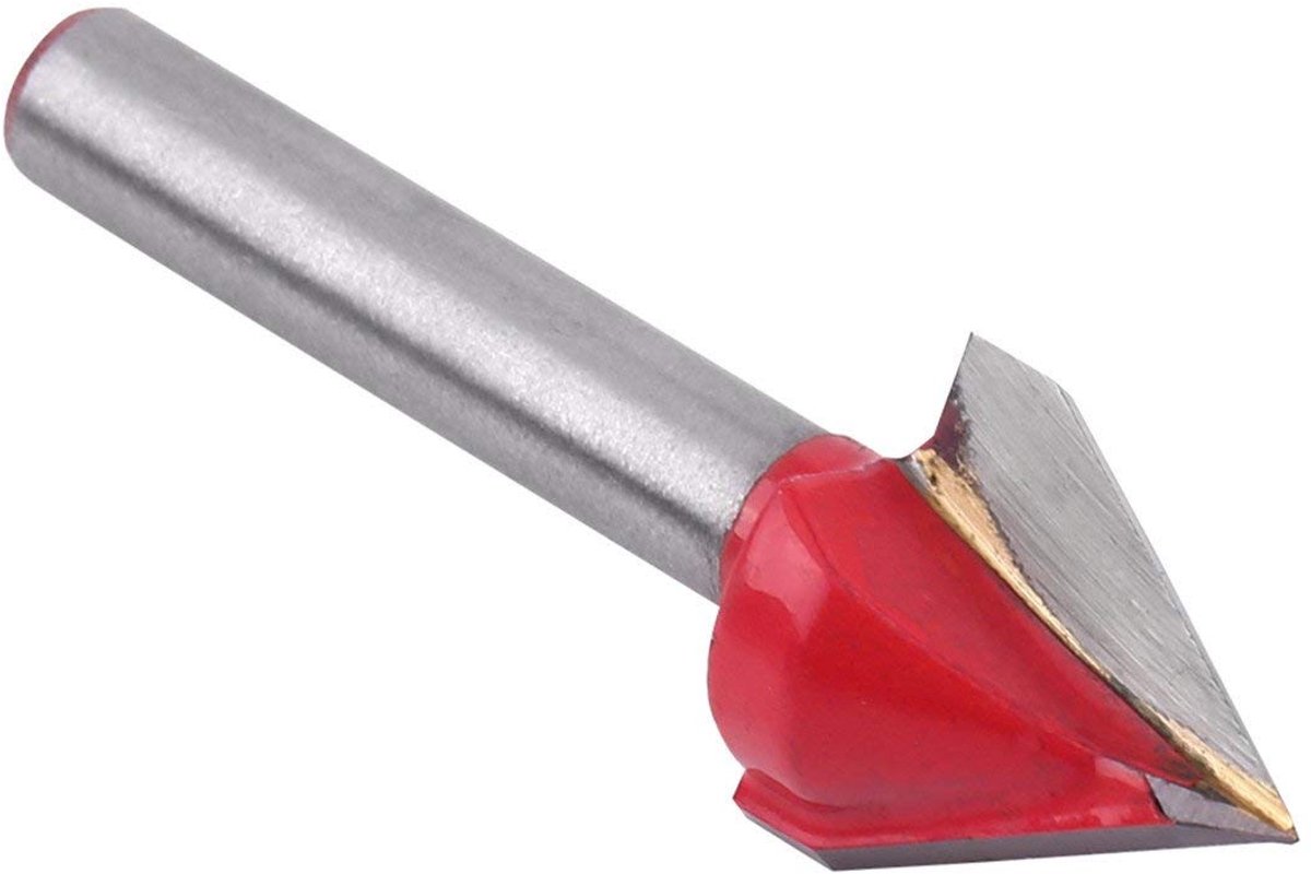 SnelShoppen - 60 Graden 3D Graveren CNC V-Groef Frees Cutter voor Hout, 6 mm Schacht, Professioneel en Hobby, Precisie Snijden, Tungsten Staal