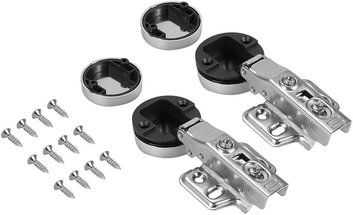 SnelShoppen - Set van 2 meubelhoeken gevouwen scharnieren eenvoudig te installeren type kast keuken badkamer hardware roestvrij staal