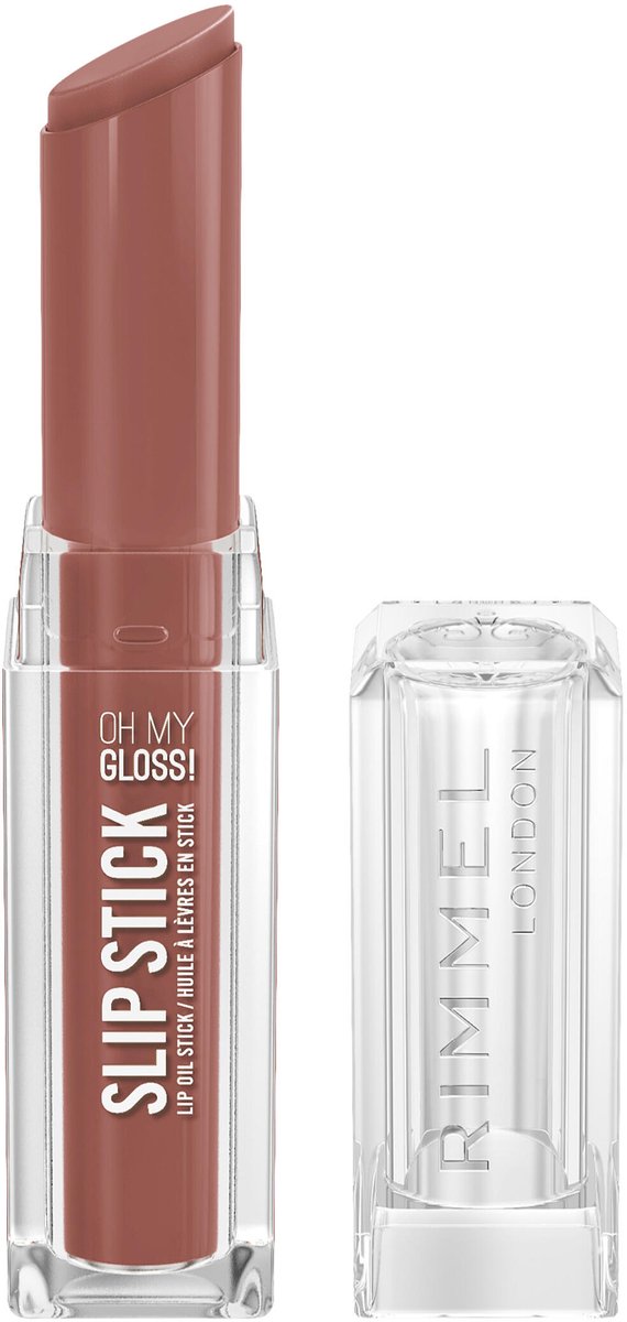 Rimmel Oh My Gloss! Slip Stick, Cappuccino Deep, hydraterende lipoliestick, rijke kleur, plakt niet, glossy finish, vegan formule, 3,4 g