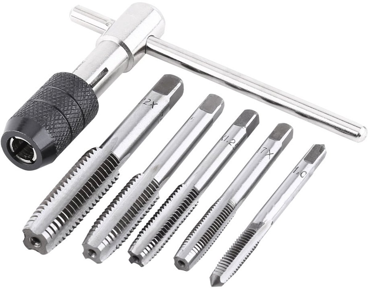 SnelShoppen - Tapwrench Set 6 Delig, Metrisch, T-vorm, Voor Fietsreparatie, Meubelmontage, Auto- en Machineonderhoud