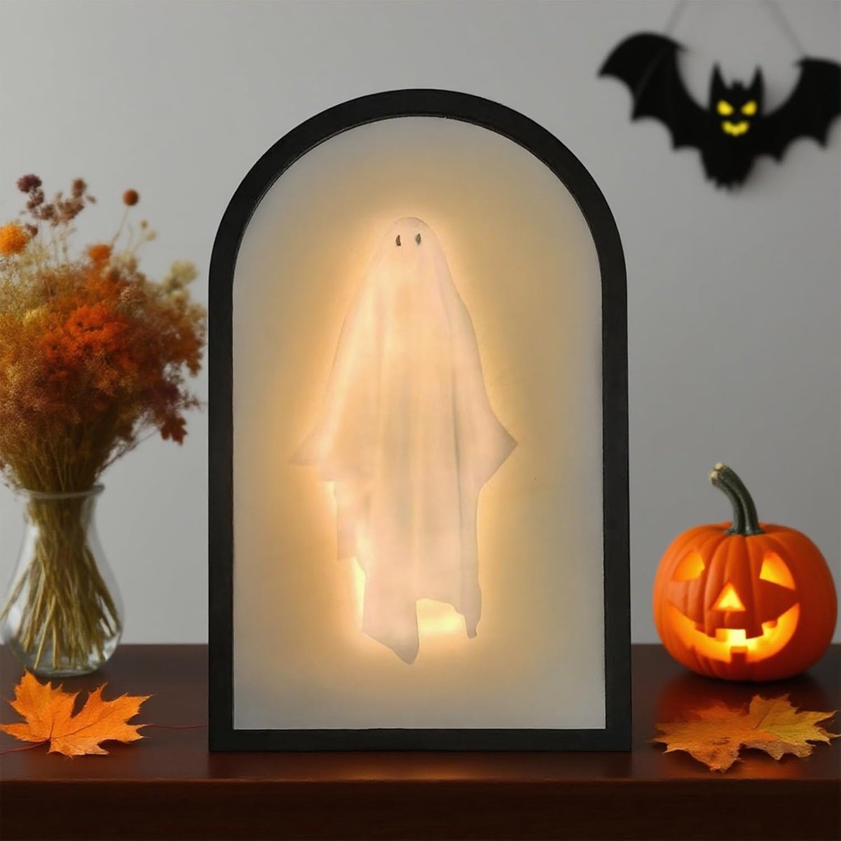 SnelShoppen - Halloween Hologram Geest Spiegel, Interactieve Spook Spiegel, Creepy Wand Spiegel voor Halloween Decoratie, 60x40cm, Geschikt voor Feest