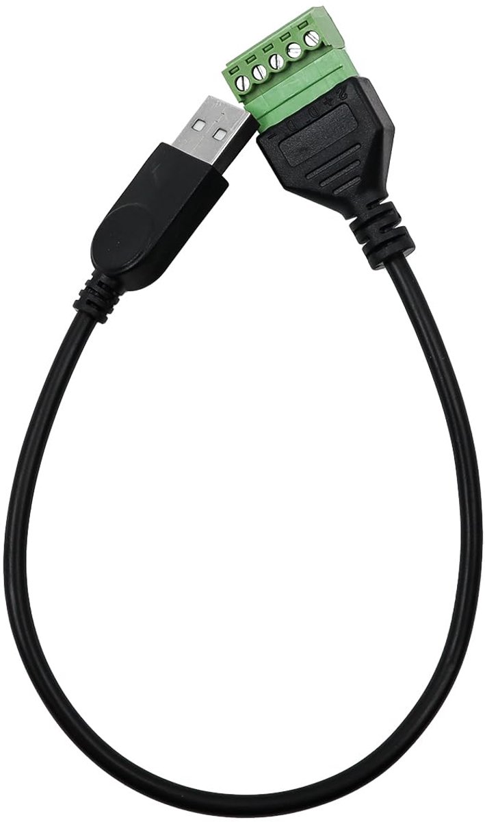 SnelShoppen - USB 2.0 Solderless Terminal Verlengkabel Mannelijke Stekker naar 5 Pin Vrouwelijke Schroefverbinding met Afgeschermde Aansluitingen, 30c
