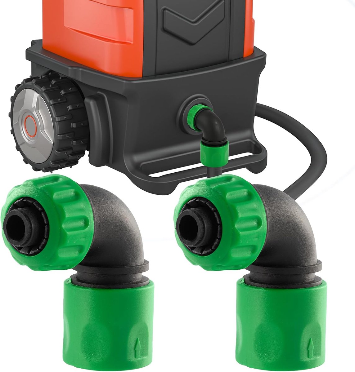 SnelShoppen - 2 Stuks Groene ABS 12,5mm (1/2 inch) Tuinslang Koppeling 90° Snelle Ontkoppeling voor Auto Was en Tuin Irrigatie