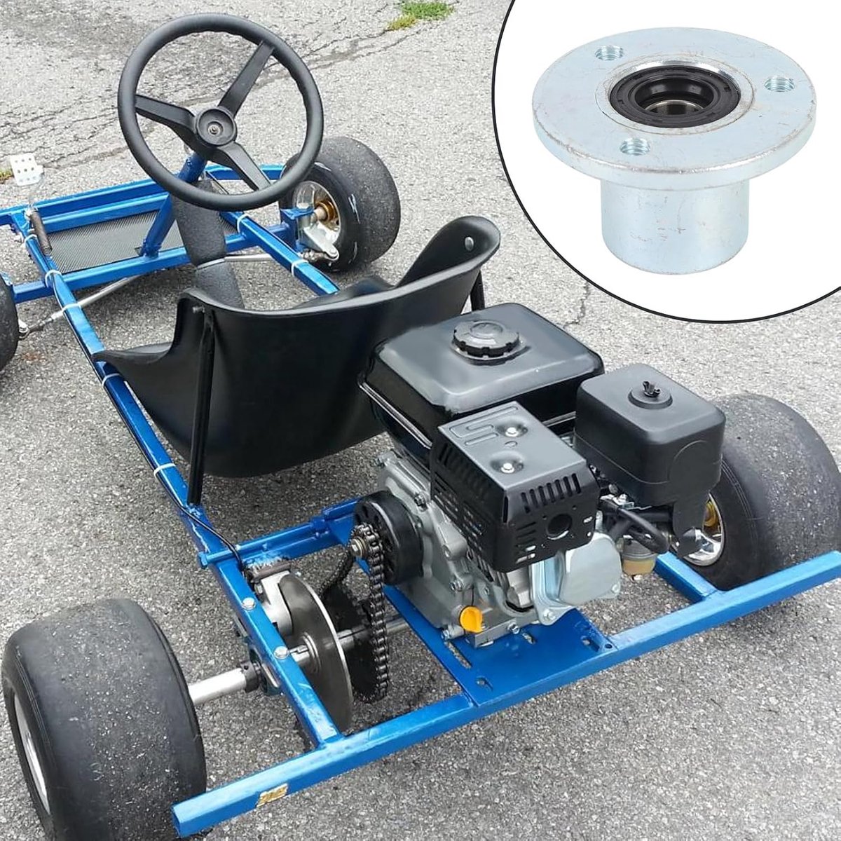SnelShoppen - 2Pcs 17mm ATV Voorwielnaaf Go Kart Wielnaaf UTV met Lagerafdichting voor Go Kart ATV Karting UTV Quad Fiets