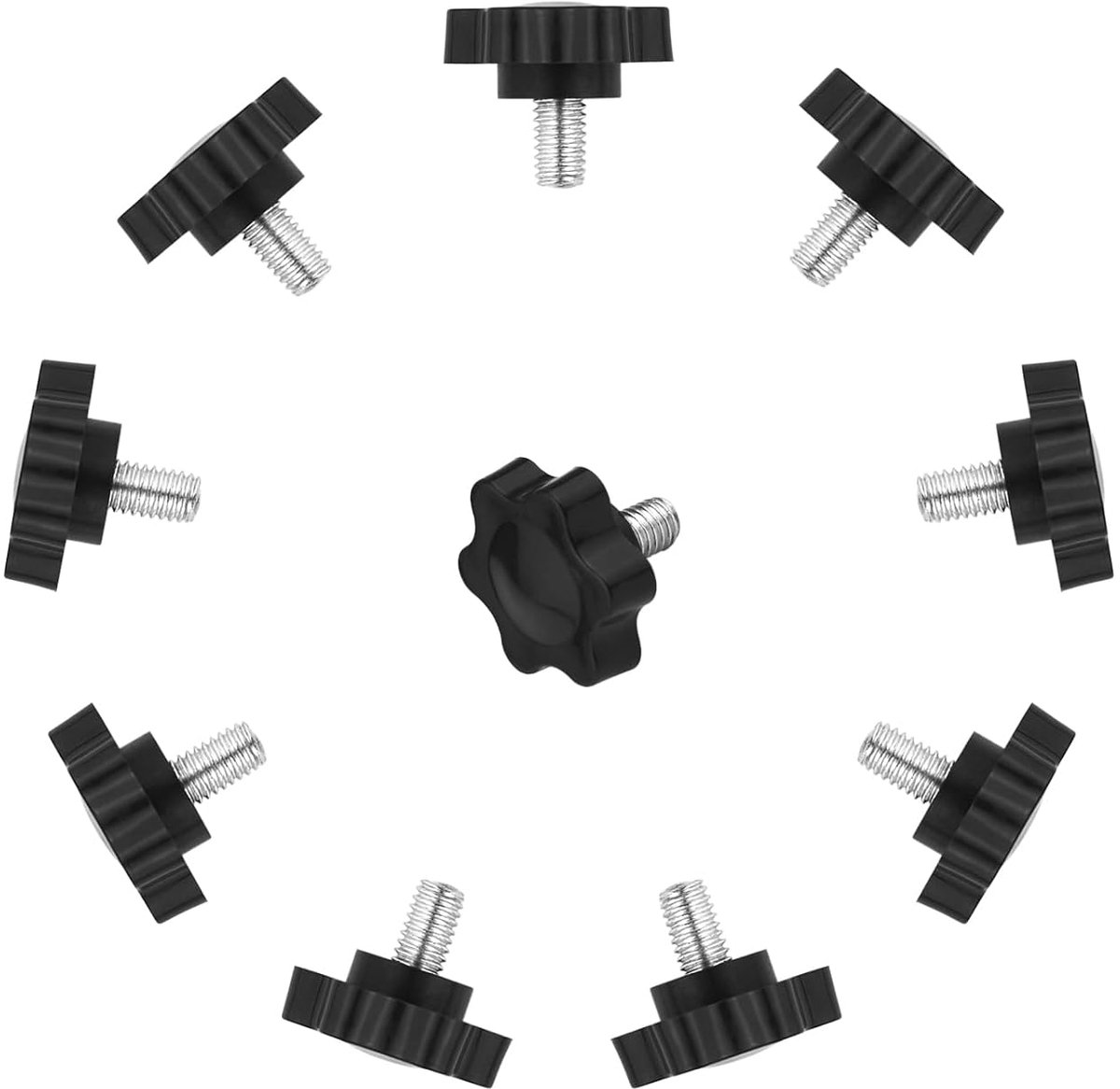 SnelShoppen - 10 Stuks M6 x 10mm Hexagonale Plastic Hoofd Ster Schroeven, Ster Grip Schroeven, Vervangingsschroeven, Starter Schroeven, Mechanische Ve