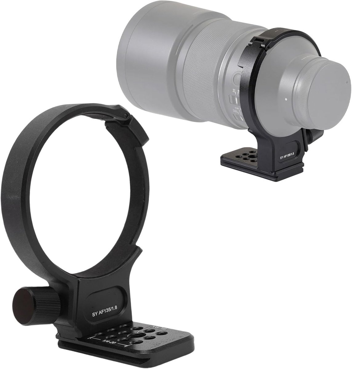 SnelShoppen - Metal Lens Tripod Collar Ring Geschikt voor Samyang AF135 F1.8 Lens, 70mm QR Plaat, Sterke Aluminium Legering, Lichtgewicht, Stabiliteit